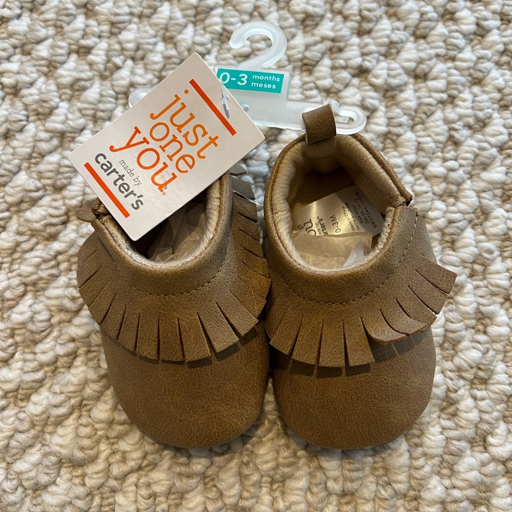 Carters Baby Moccasins- Size 0-3mos NWT